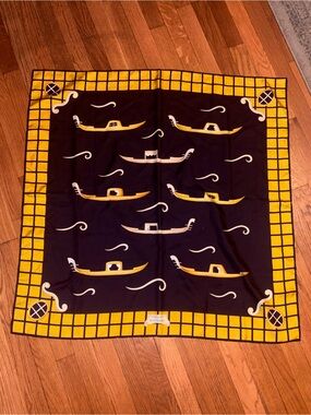 Bulgari 100% Silk Scarf with Gondola Pattern